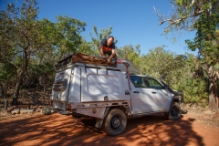 Werners Lieblingsbeschäftigung- das Dachzelt, er wird es vermissen