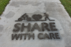 Rotorua - Nachricht auf dem Gehweg