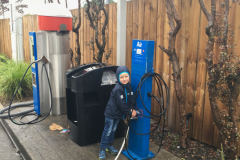 Auch bei Regen stets im Einsatz